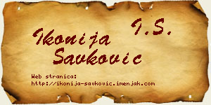 Ikonija Savković vizit kartica